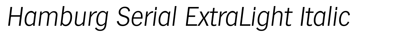 Hamburg Serial ExtraLight Italic